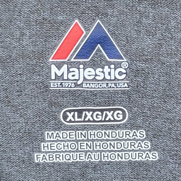 Men's Majestic NFL Raiders Grey Crew Neck Short Sleeve Tee - XL - Picture 4 of 6